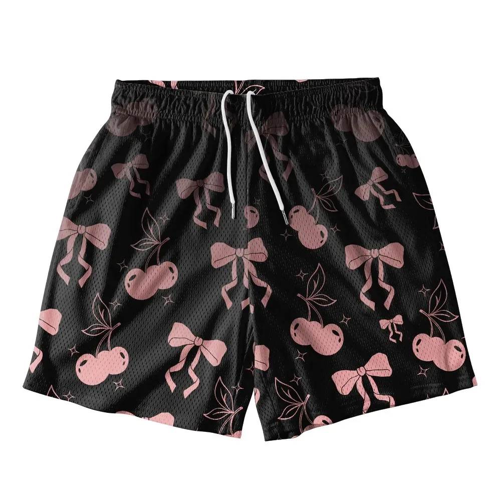 Cute clown cat shorts, Harajuku style clown shorts, contrasting colors, circus street fashion prints, loose quick drying shorts