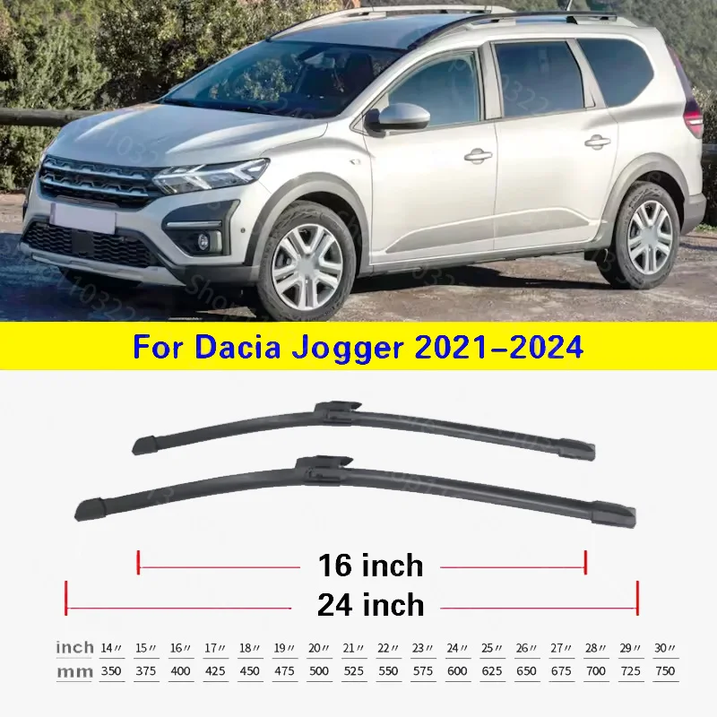 

For Dacia Jogger 2021 2022 2023 2024 Car Windshield Windscreen Windows Brushes Car Accessories 24"+16" Silent upgrade version