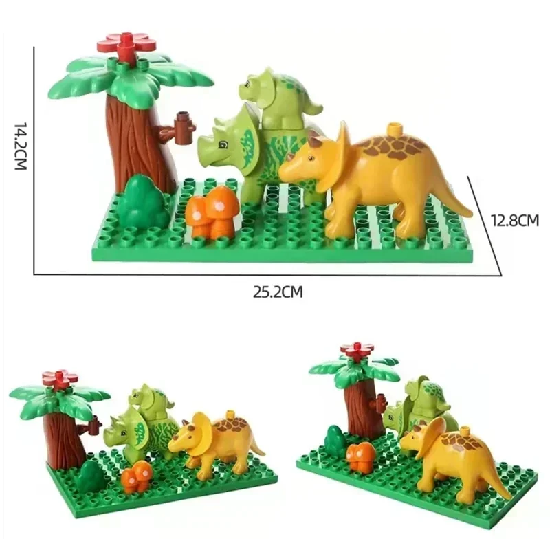 Big Building Blocks Jurassic World Dinosaurs Rex Figures Marine Animals Compatible Large Bricks Educational Children Kids Toys