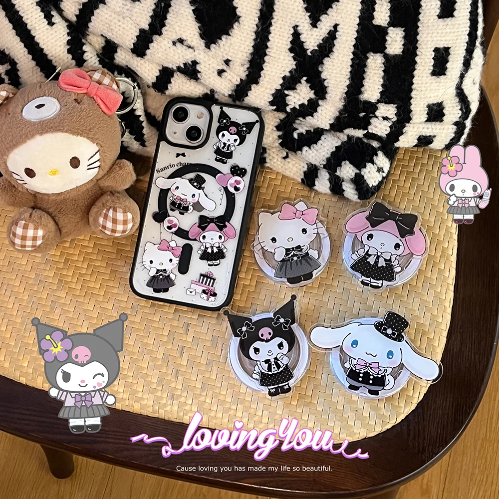 Cute Hello Kitty Kuromi My Melody for Magsafe Magnetic Bracket Phone Case for IPhone 15 14 13 12 11 Pro Max Clear Back Cover