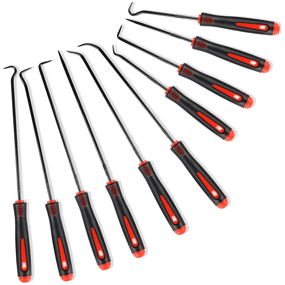 10/4PCS Pick Set Mechanic Hook and Pick Tool Set Non-Slip Grip Long & Mini Automotive Pick Set for O-Ring Seal Gasket Removal