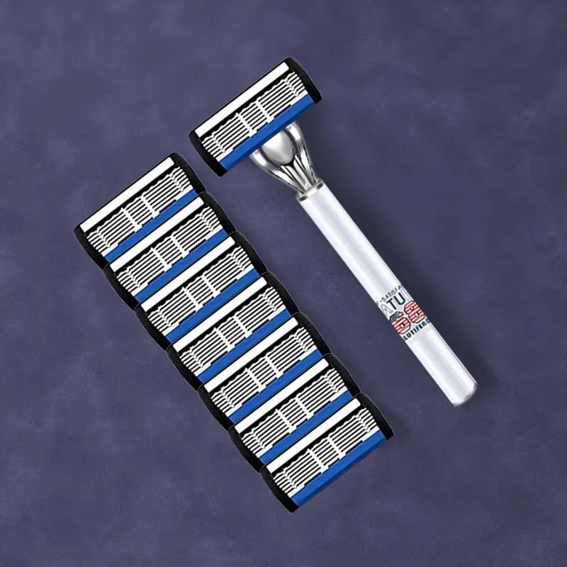 يتميز ماكينة الحلاقة الرجالية الجديدة بمقبضين مضادين للانزلاق و24 شفرة حادة للحلاقة غير المؤلمة. إنها الهدية المثالية للمهرجانات