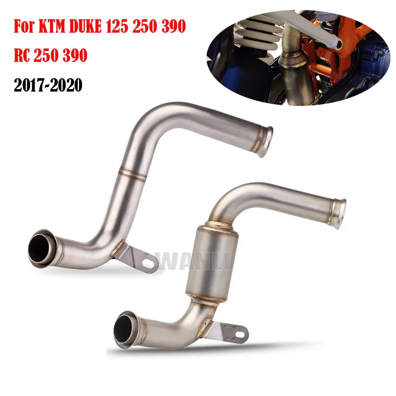 Tubo de conexión medio de Escape para motocicleta, silenciador de Escape para Moto, antideslizante, para KTM DUKE 390 250 200 125 RC 390 RC250 2017 2018 2019 2020