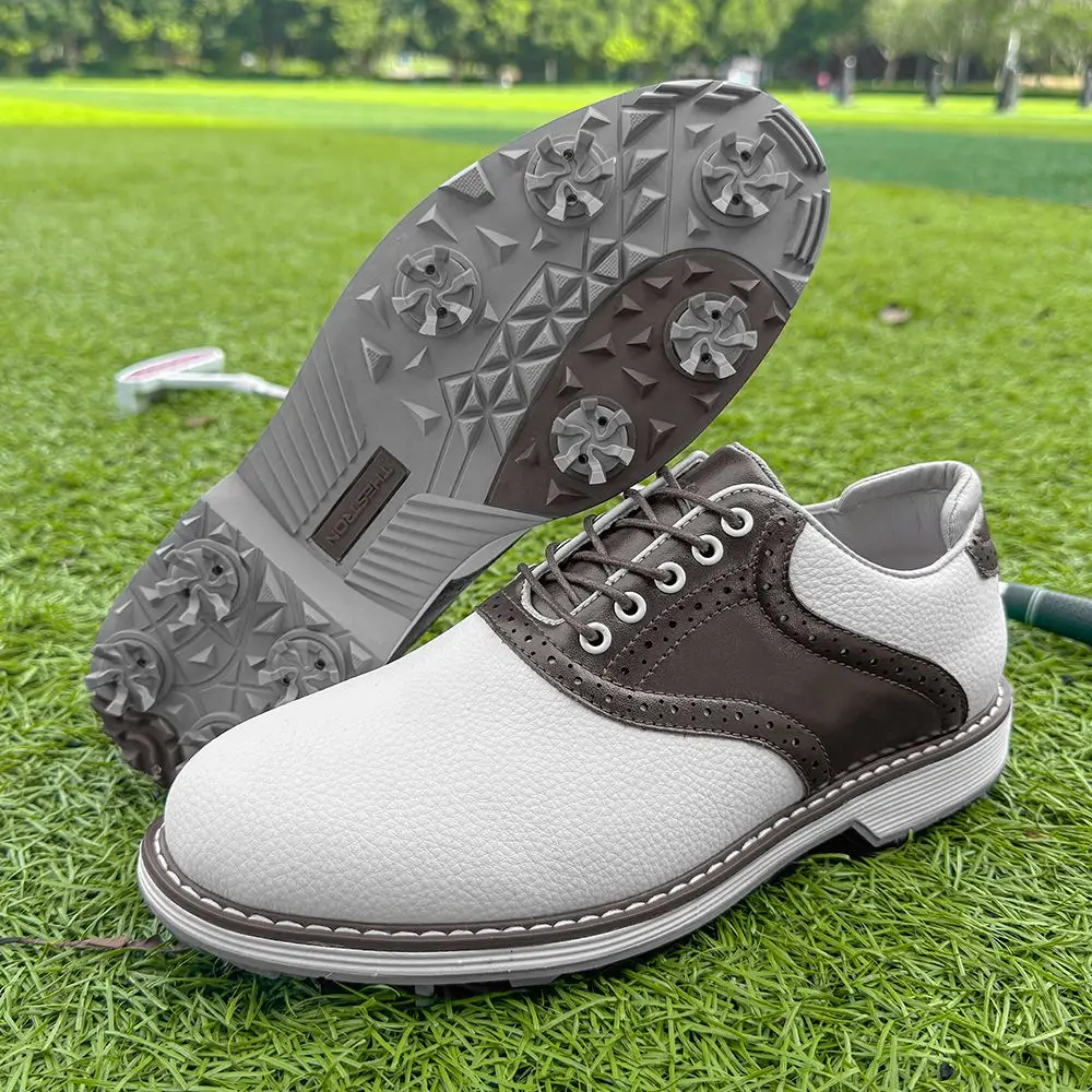 Scarpe da golf da uomo Scarpe in pelle intagliata Brock scarpe da ginnastica da golf impermeabili da lavoro casual antiscivolo