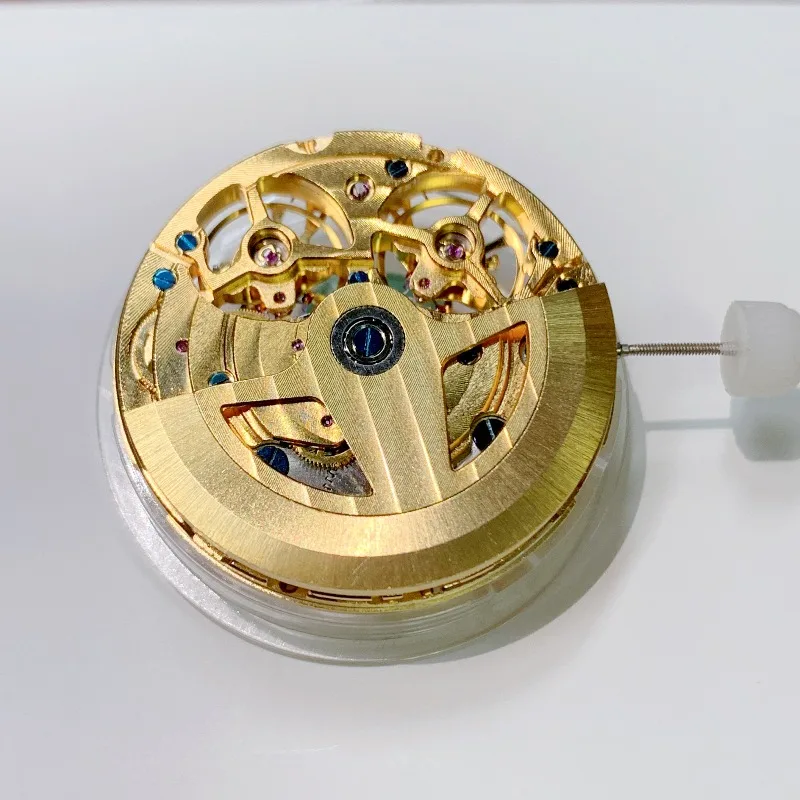 Parts are suitable for double balance wheel hollow mechanical movement three-pin gold hollow double balance wheel movement