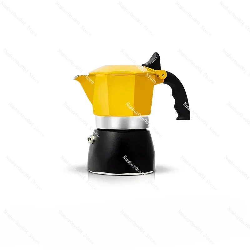 Yellow double valve espresso pot outdoor coffee maker