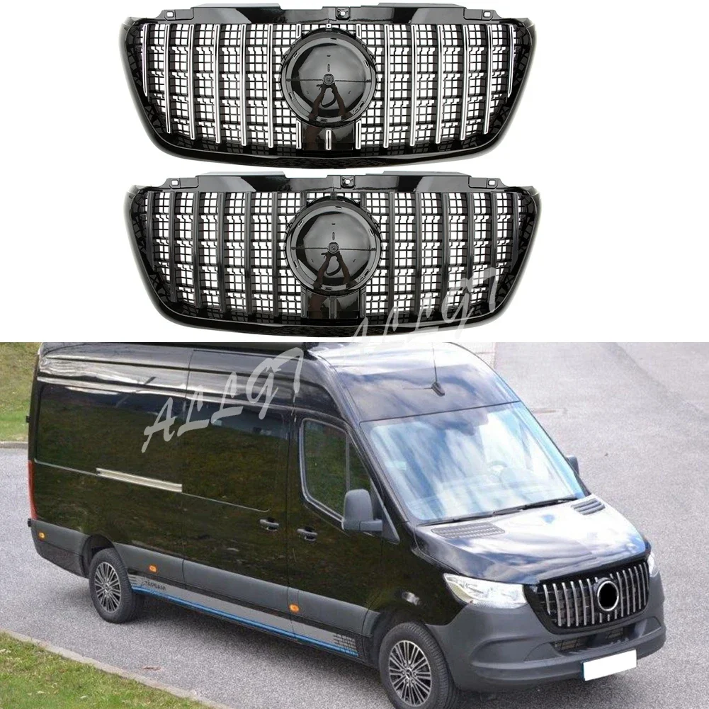 Front Racing Facelift Grilles Upper Bumper GTR Grill Panamerica Style For Mercedes-Benz Sprinter Van W907 2018+