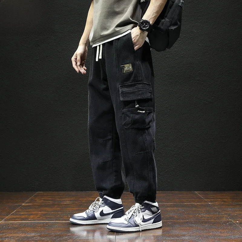 

Spirit Men's Workwear Trousers Loose Fit Long Cargo Pants Elastic Cuff plus Size Casual Cotton Spring 2026