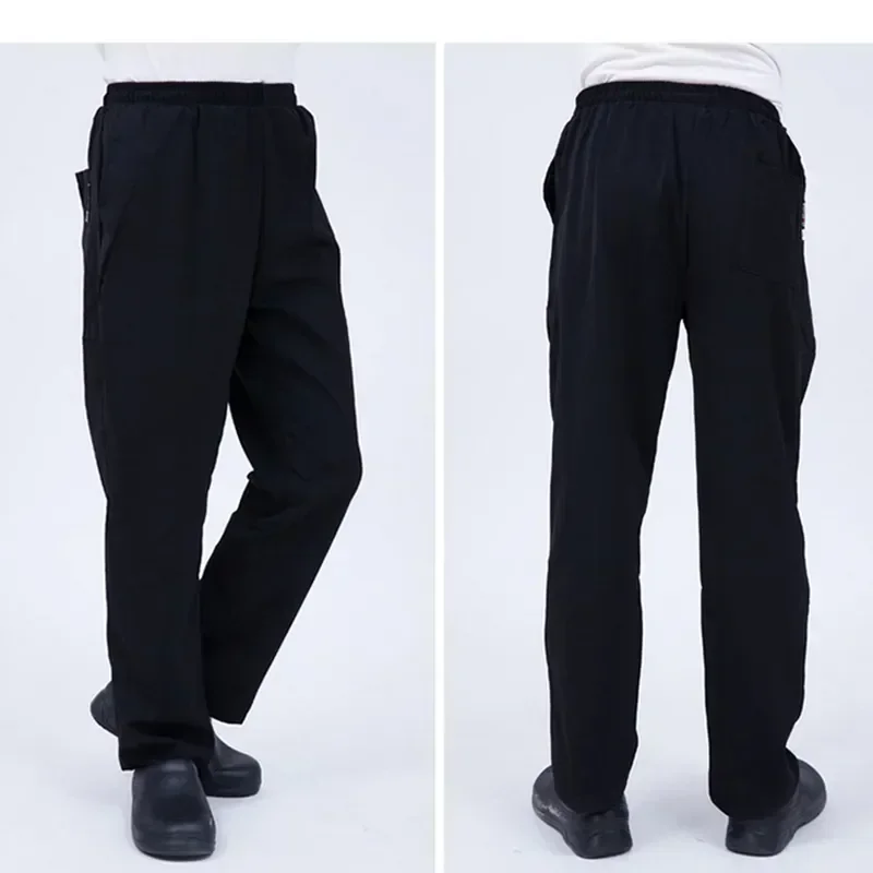 Restaurant Chef Unisex Uniform Kitchen Hotel Pants Long Service Cook With Waist Work Bakery Elastic Food