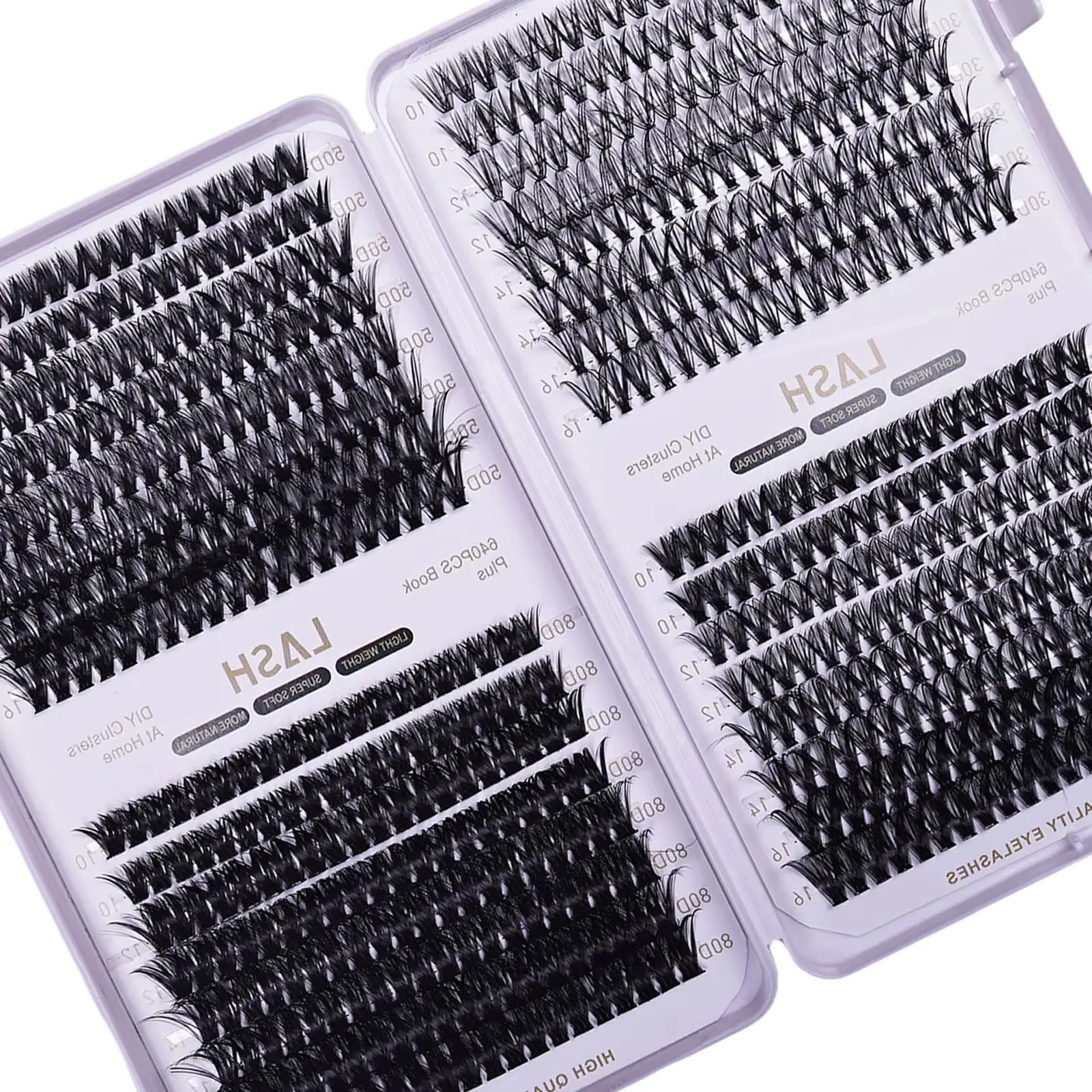 640pcs Eyelash Cluster Kit DIY Extension Natural Look Reusable Beginner Friendly Eyelash Extensions Home Kit