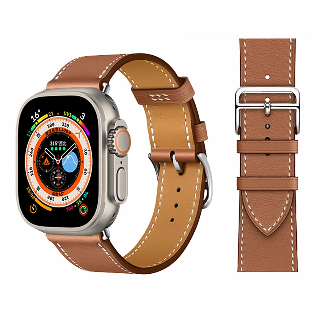 Lederarmband für Apple Watch 44 mm 45 mm 41 mm 40 mm 49 mm 42 mm 38 mm 45 44 mm Correa-Armband iWatch-Serie 3 4 5 6 SE 7 8 9 Ultra