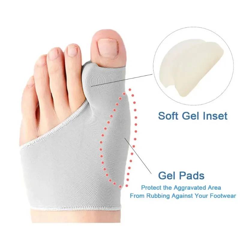 Orthotic Bunion Corrector Toe Separator, Hallux Valgus Thumb Bone Adjuster, Soft Pedicure Sock for Foot Straightening