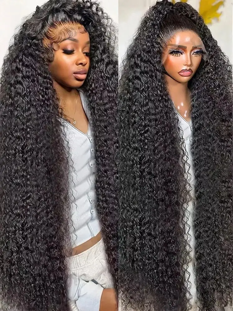 

200 Density 13x6 HD Lace Frontal Wig Brazilian Deep Wave Curly Human Hair 13x4 Lace Front for Black Women 30 40 Inch Pre plucked