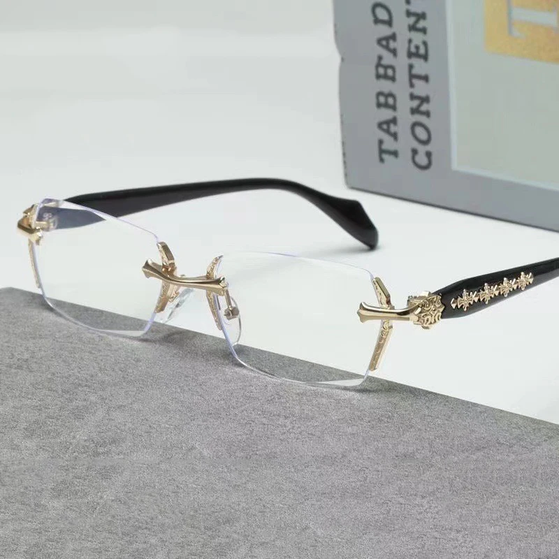 2024 Retro bezramowe ultralekkie damskie męskie okulary do czytania blokujące niebieskie światło komputerowe okulary do starczowzroczności okulary +1.0..+4.0