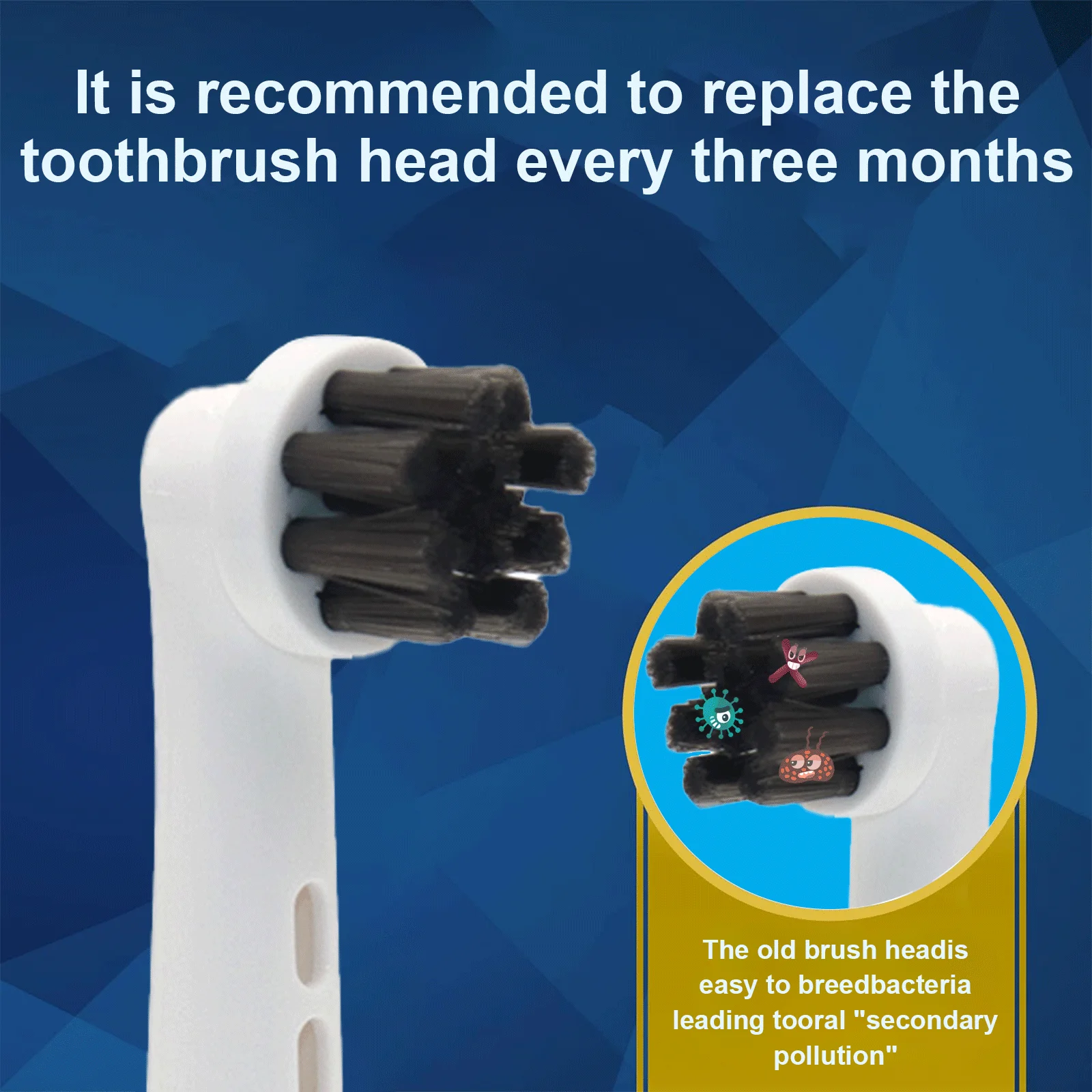 Electric Toothbrush Heads 4PCS/8PCS Oral Basic Cleaning Multi-level Powerful Cleaning Replaceable Toothbrush Heads