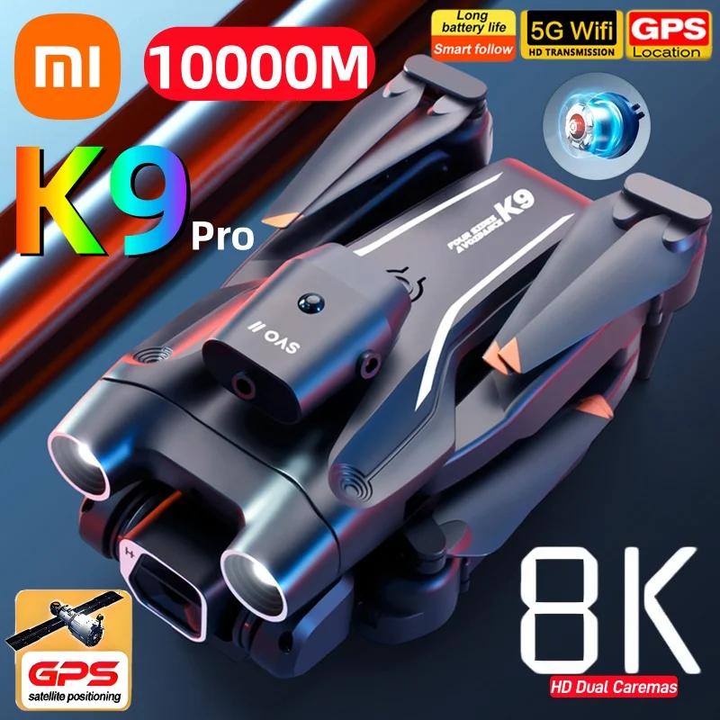 Xiaomi-Drone de photographie aérienne professionnel K9 Pro 8K, caméra HD pour touristes, évitement d\'obstacles, GPS, moteur sans balais, retour 1