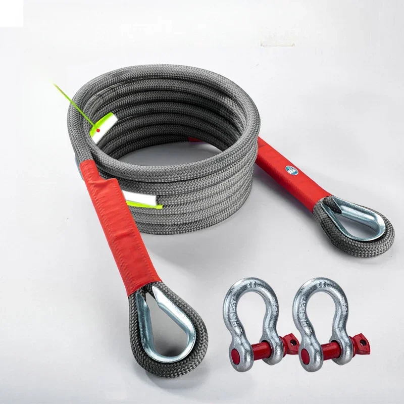 Car Tow RopeOutdoor Emergency RopeRescue RopeTraction RopeThickened American Steel BuckleNylon Car Rope