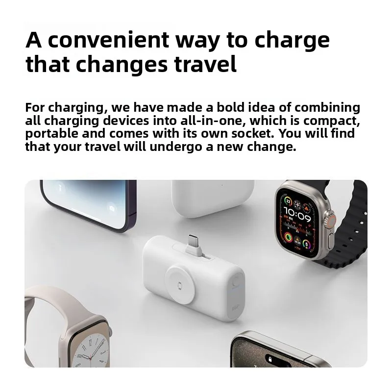 Capsule power bank two-in-one magnetic watch, mini small 5000mAh rechargeable mobile phone