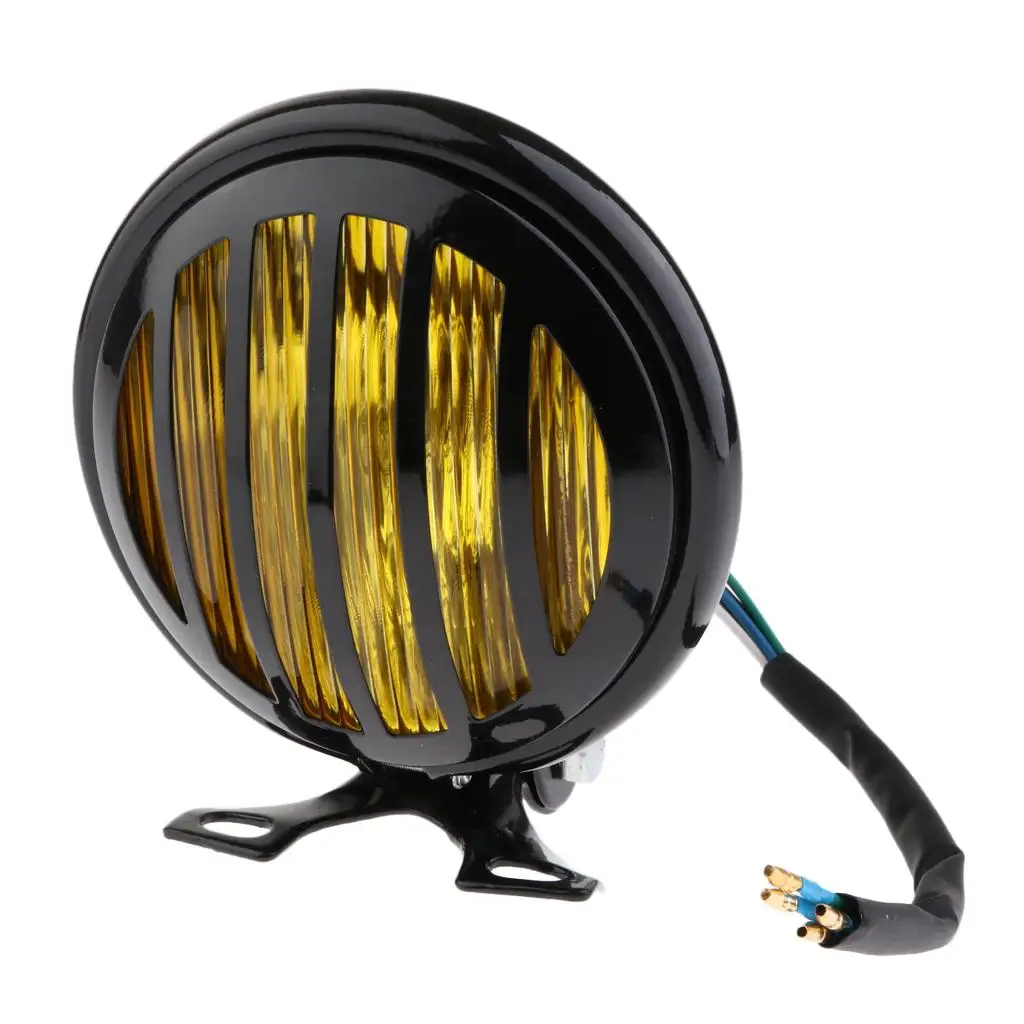 

6 Inch Round LED Headlight Mesh Grill Waterproof Hi Lo Beam Auxiliary Lamp for Motorcycles and Choppers