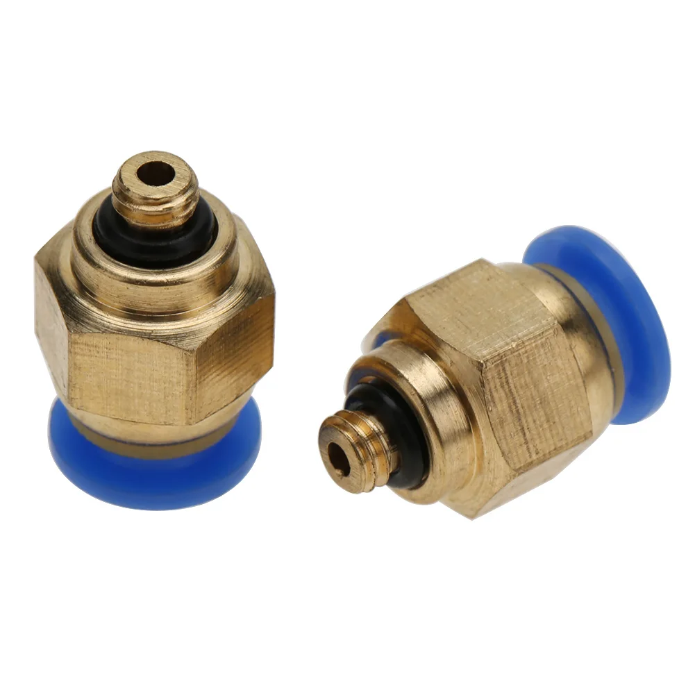 4mm Air Pipe Pneumatic Quick Fittings Male Thread Straight Push In Connector (PC4-M5 20pcs)