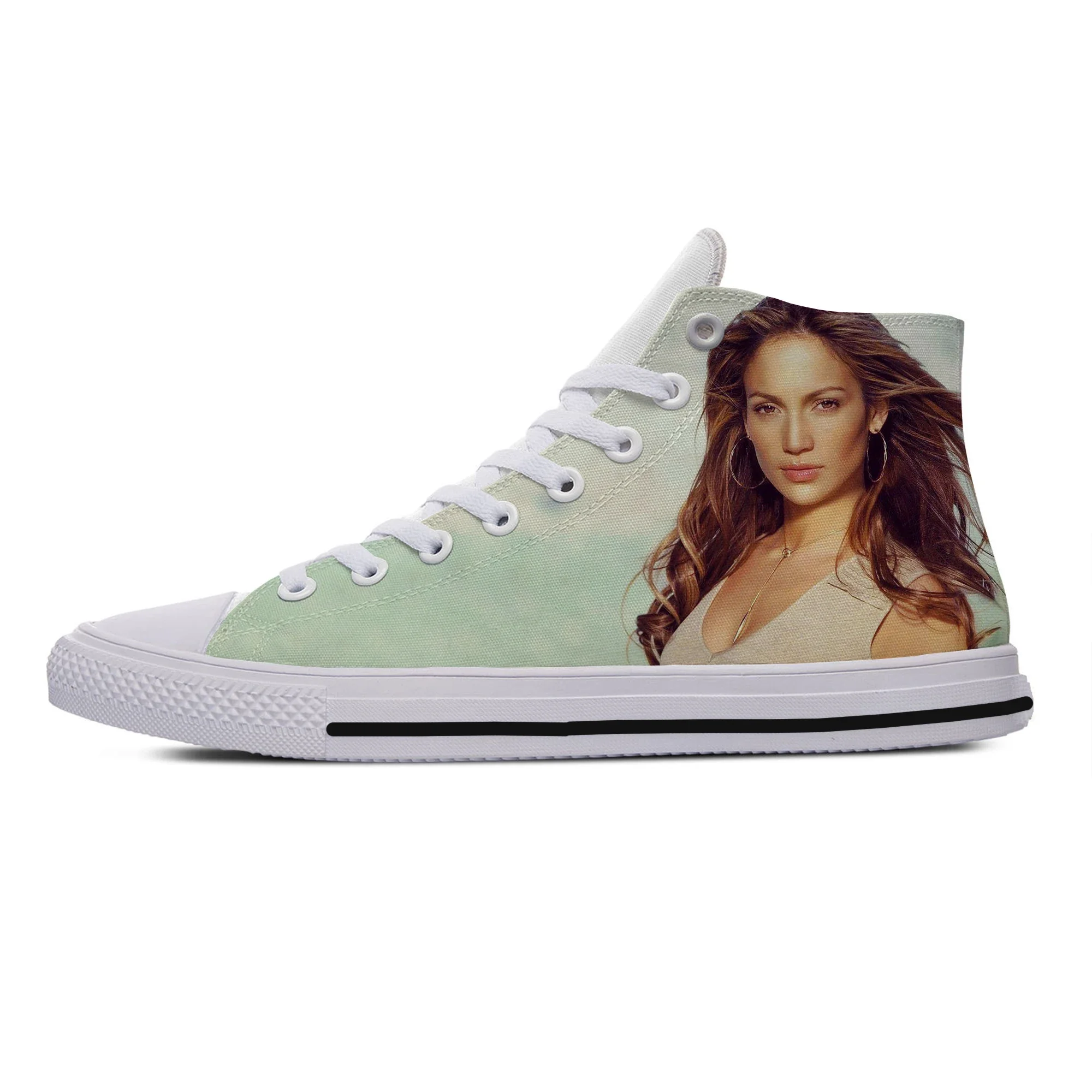 Hot Jennifer Lopez Zingen In Je Muziek Geef Me Life Shoes Lichtgewicht Leisure Ademende Boardschoenen Hoge Top Canvas Schoenen