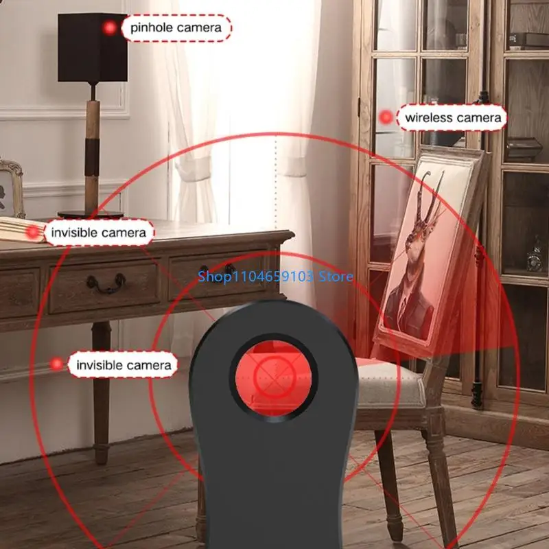 Antispy Concealed Camera Detector Finder Rechargeable Battery Ultrared Scanning for Travel Office Car Enhances Security