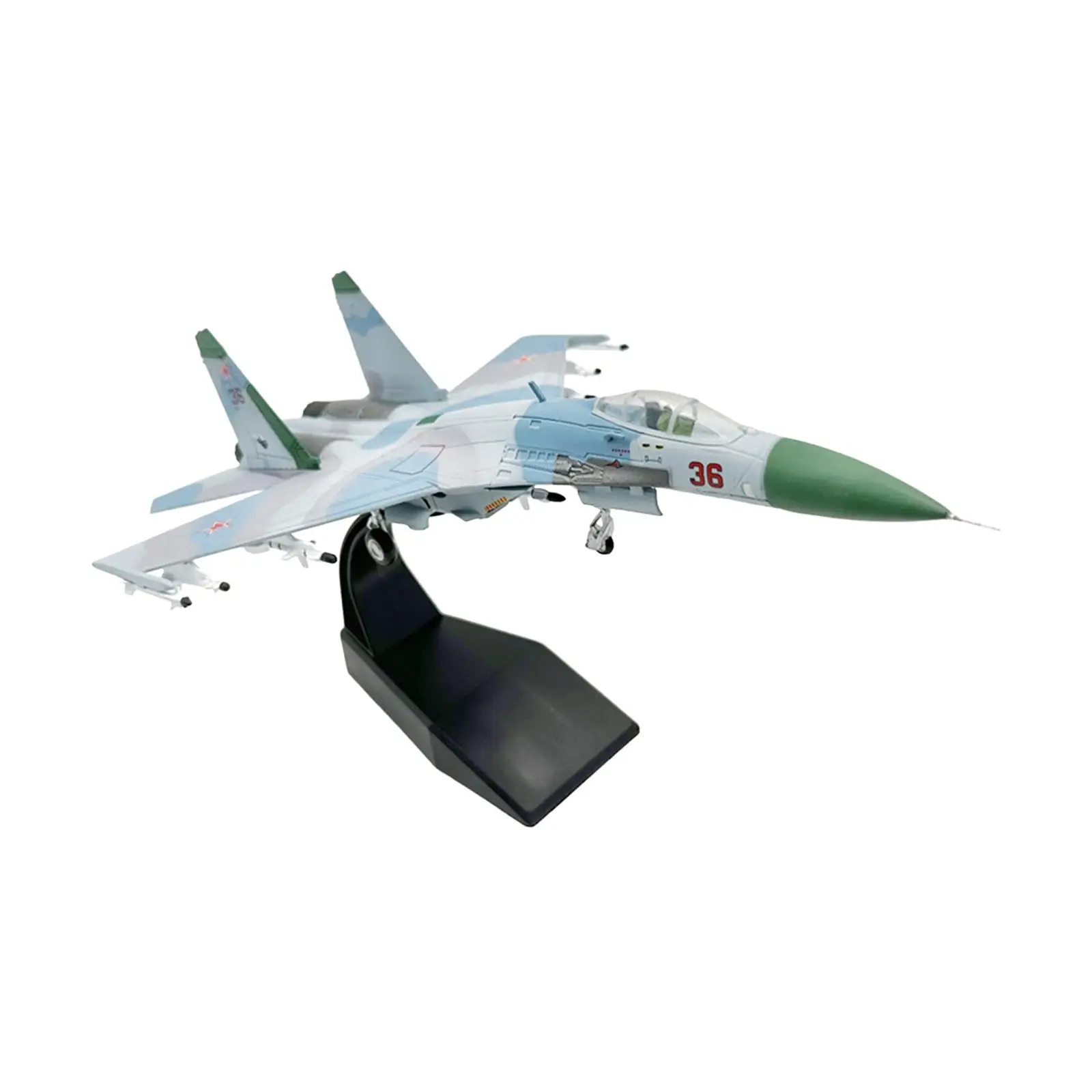 

Diecast Model Simulation Kids Toys 1:100 SCALE SU 27 Aircraft Airplane with Base for Shelf Tv Cabinet Livingroom Tabletop Decor