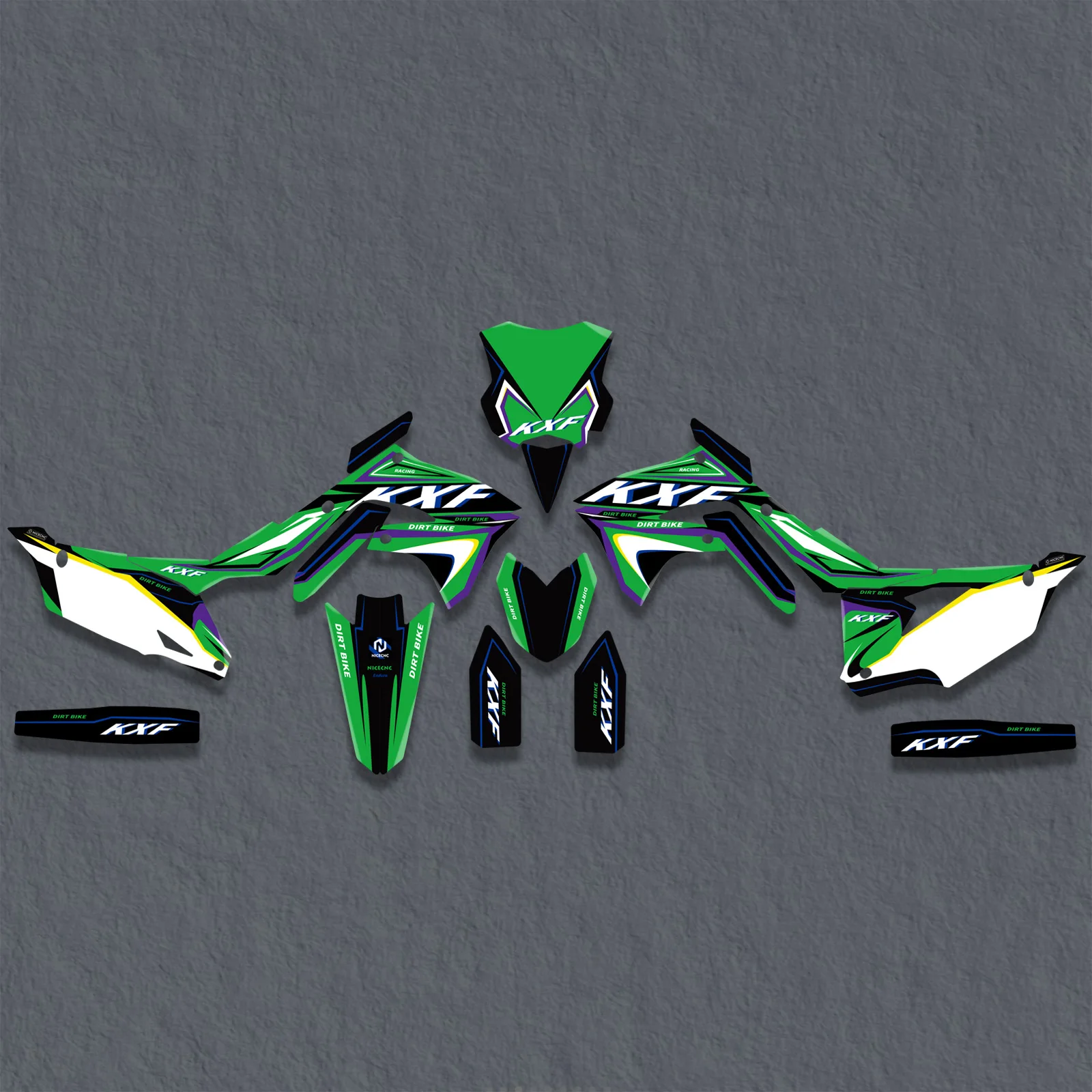 NICECNC For Kawasaki KX250F 2021-2023 KX450F 2019-2023 KXF 250 KXF 450 Motorcycle Graphic Background Decal Sticker Customize