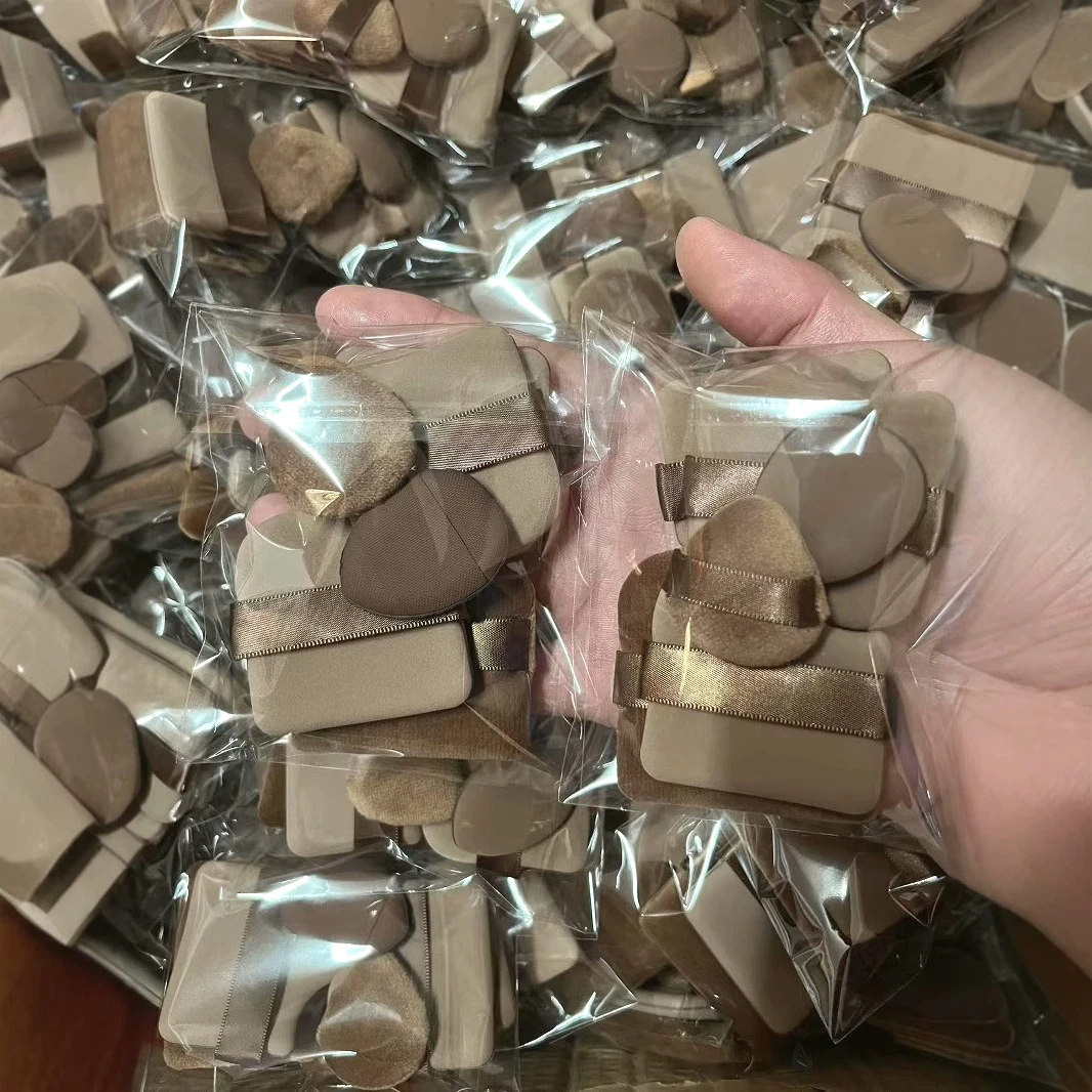 Chocolate Biscuit Makeup Sponge Travel Set(6pc) - Bouncy Q-Texture Air Cushion  Mini Thumb Concealer Finger Puff, cosmetic tools