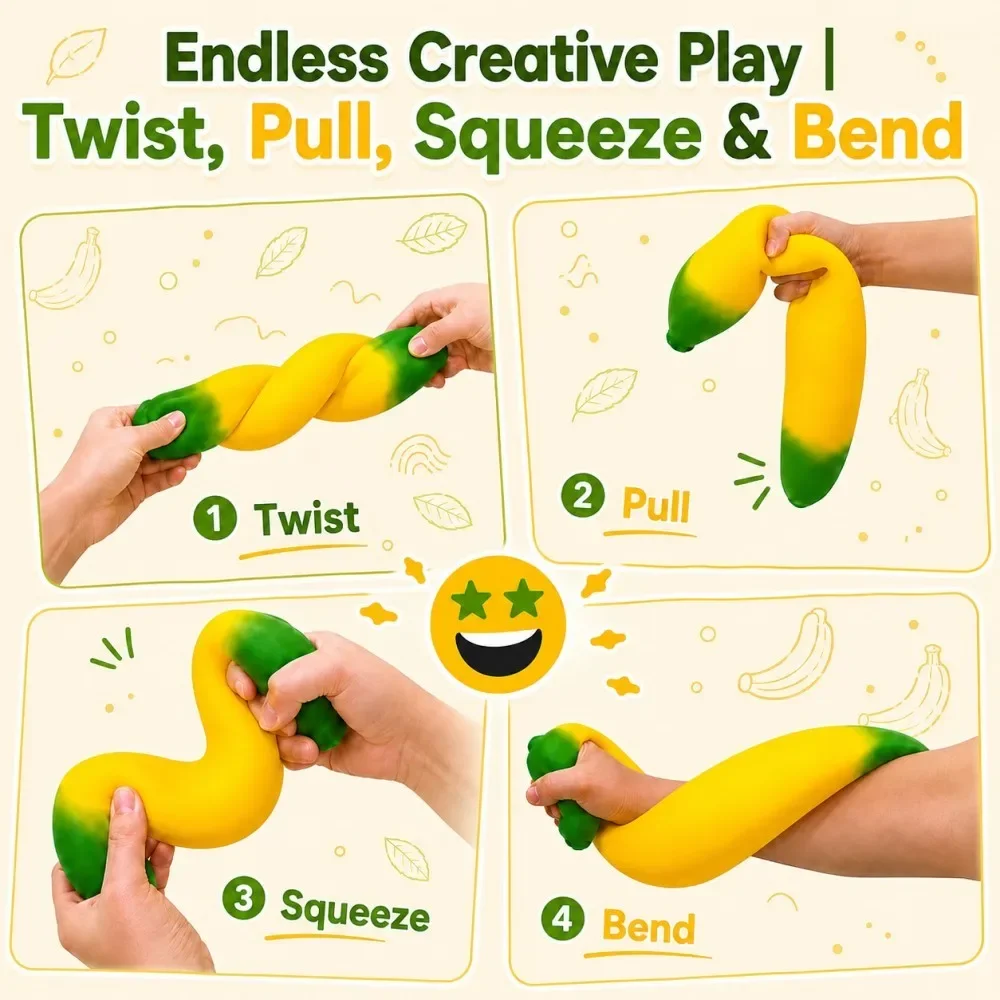 18cm Jumbo Squishy Bannana Giant Squeezing Stress Ball Slow Rebound Stress Relieving Gifts Home Desk Decor for Anxiety Relief