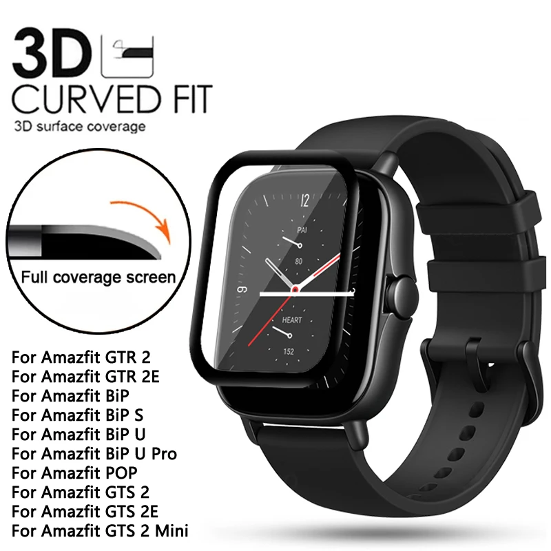 3D Tempered Soft Glass Screen Protector For Xiaomi Amazfit GTS 2 Mini 2E (Not Glass) For Huami Amazfit BiP S BiP U Pro GTR 2 POP