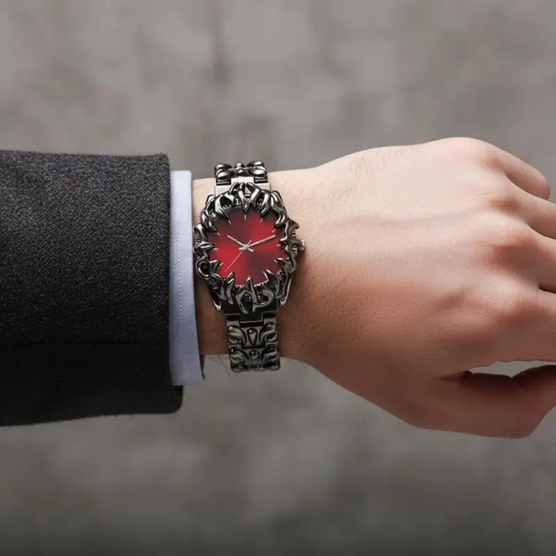 Y2K Gothic Krallenförmige Quarzuhr mit abnehmbarem, austauschbarem Zifferblatt, kreative Punk-Armbanduhr für Damen und Herren, für den täglichen Gebrauch, Partygeschenk – Detail 1