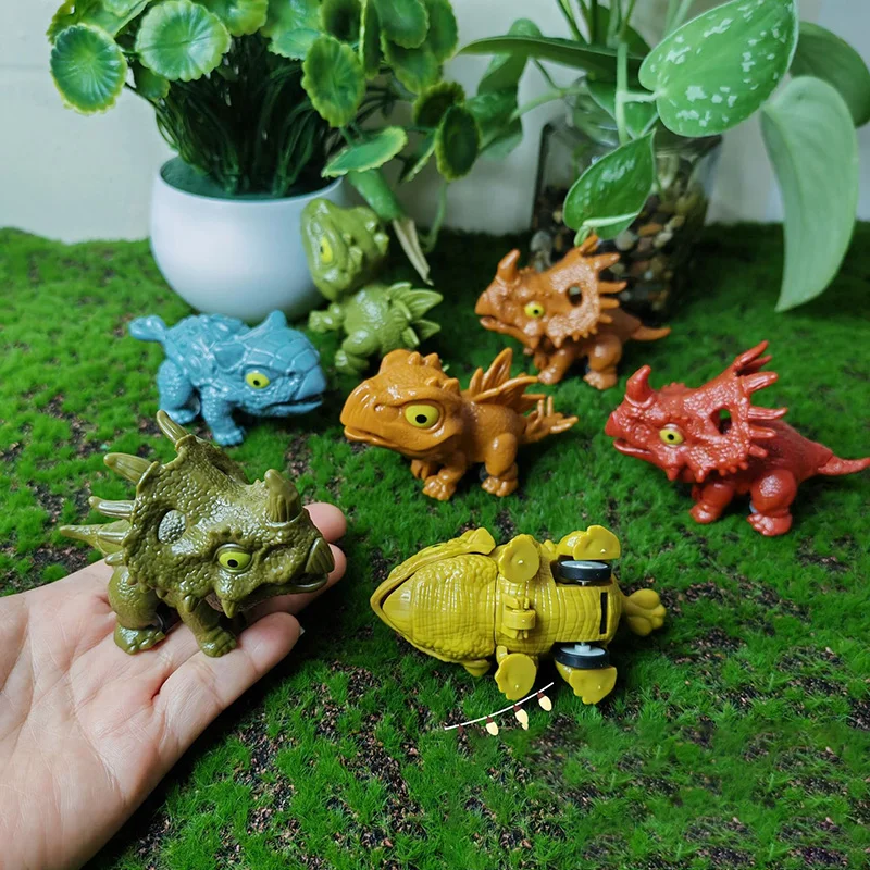 3Pcs New Cartoon Mini Dinosaur Pull Back Car Inertial Toys Simulatlon Dinosaur Toy For Kids Boy Girl Birthday Christmas Gifts