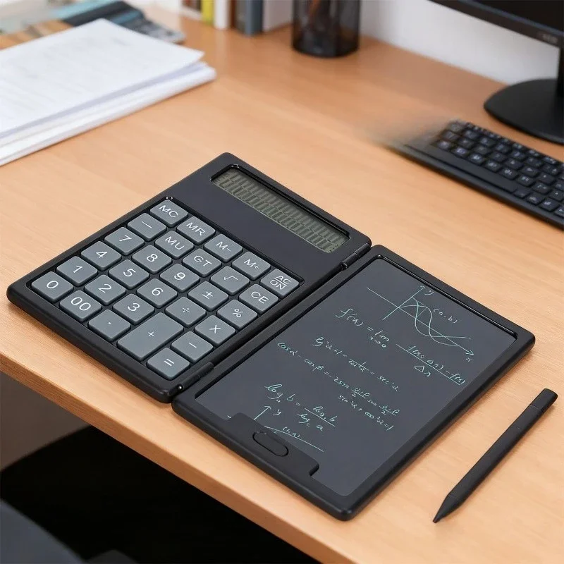 Calculator, tablet exam accounting dedicated office student folding two-in-one silent timer