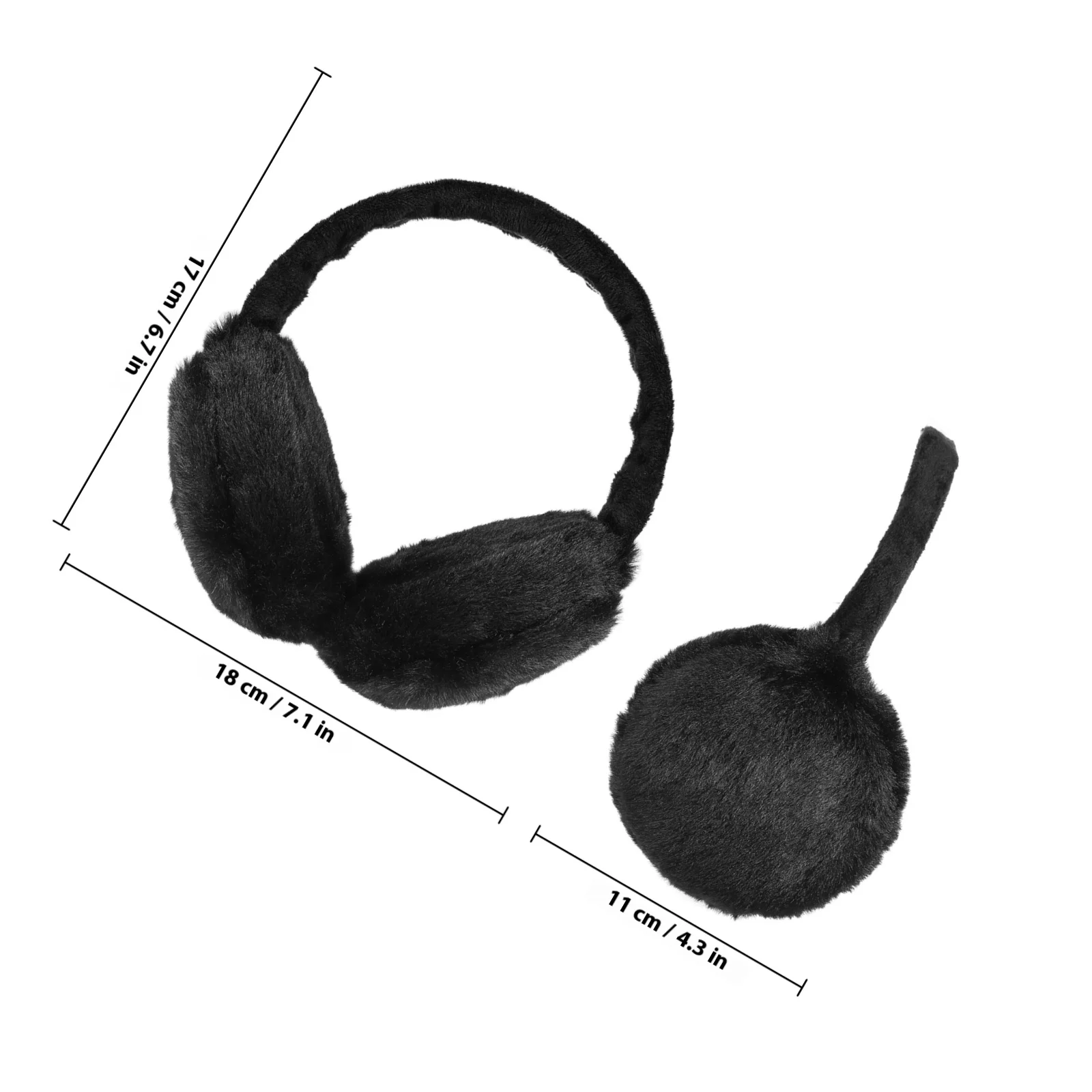 أغطية رأس شتوية سوداء أنيقة لتدفئة الأذن، تغطية كاملة للدفء في الطقس البارد للنساء، أغطية للأذنين للإكسسوارات الخارجية