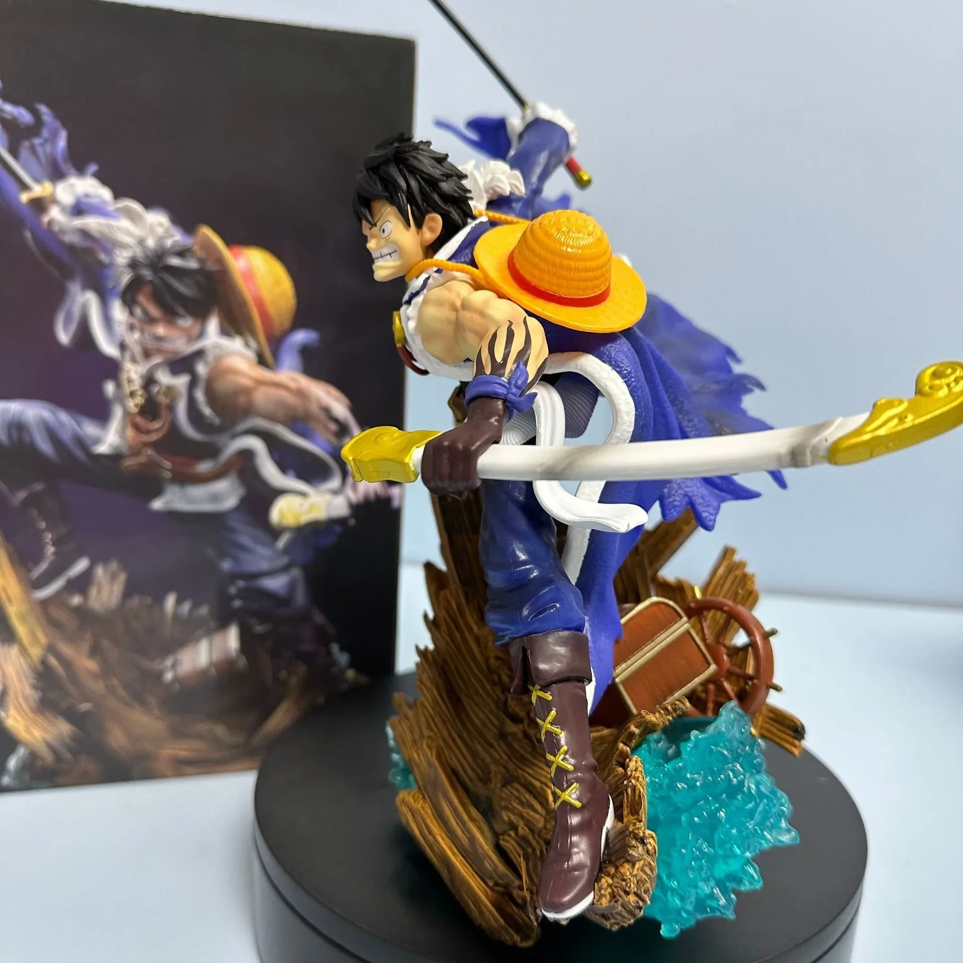 One Piece GK Fantasy Ruffy 28cm Anime Actionfigur Handgefertigte Modellstatue Sammlerstück Schmuck Geschenk für Jungen