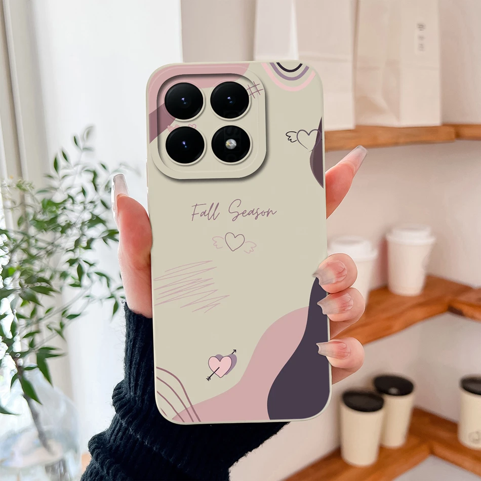 حافظة لهاتف Xiaomi 15T Pro لهاتف Xiaomi 17 Pro Max على شكل قلب من السيليكون السائل حماية كاملة غطاء خلفي ناعم لهاتف Xiaomi 15 T Funda