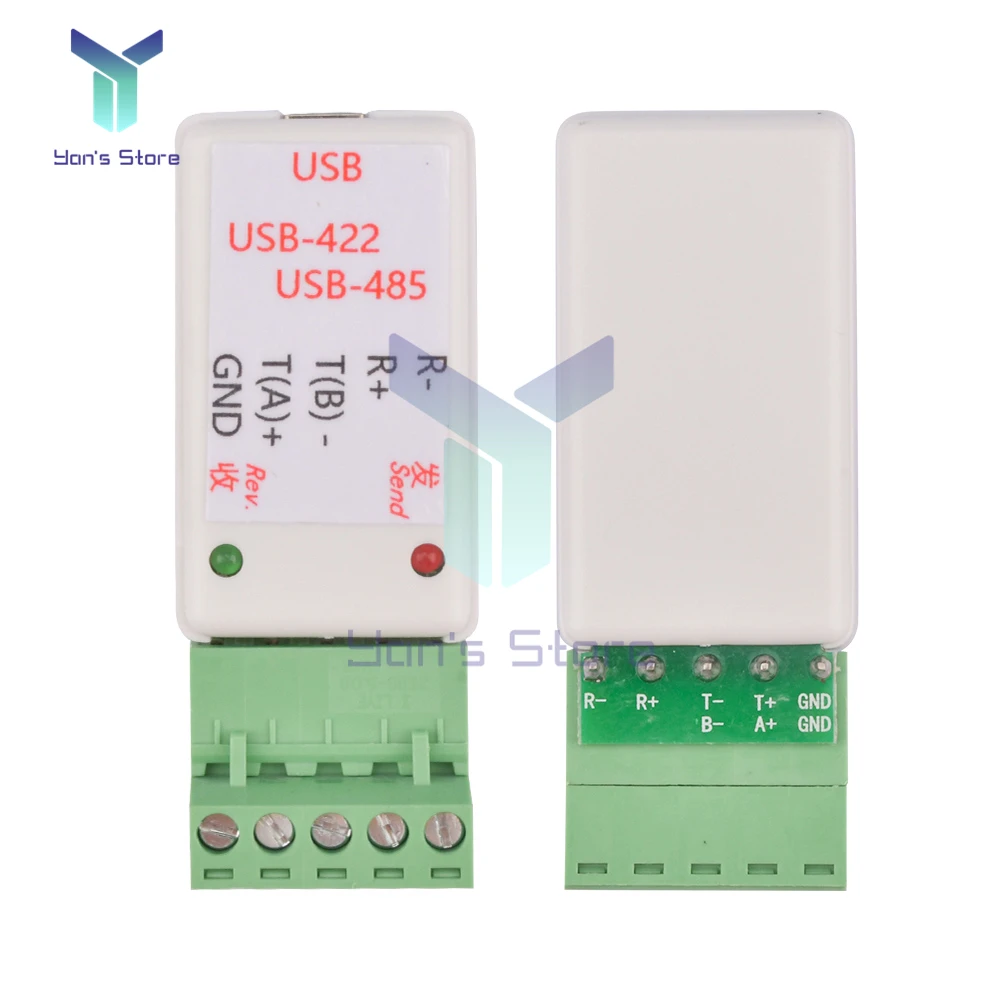 RS422 RS485 USB to 485/422 Serial Converter Adapter ch340T Chip with LED Indicator TVS surge protection