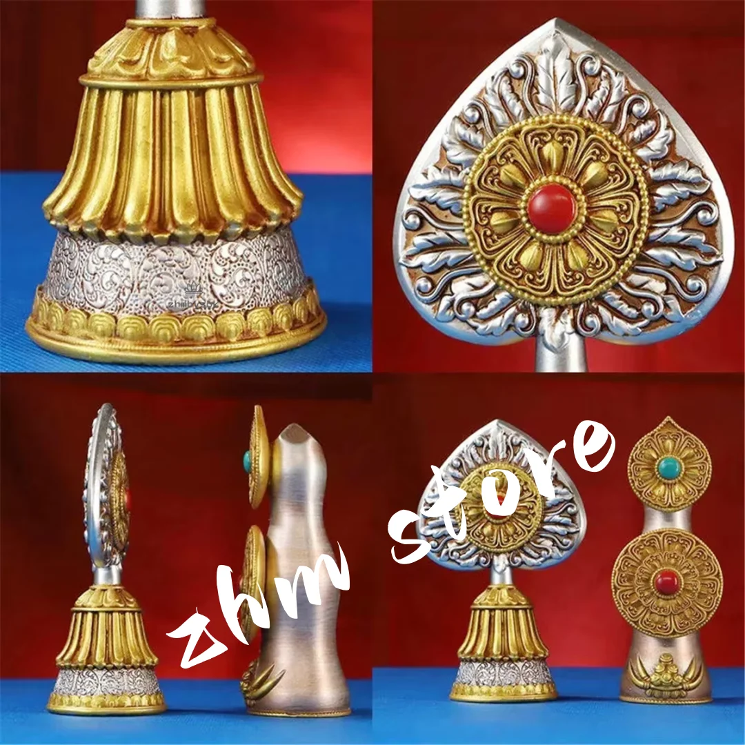 2 Size Offered Duoma Shizi Colored Plated Buddhist Suppliers Tibetan Tranic Resin Carving Putting Decorate Instruments