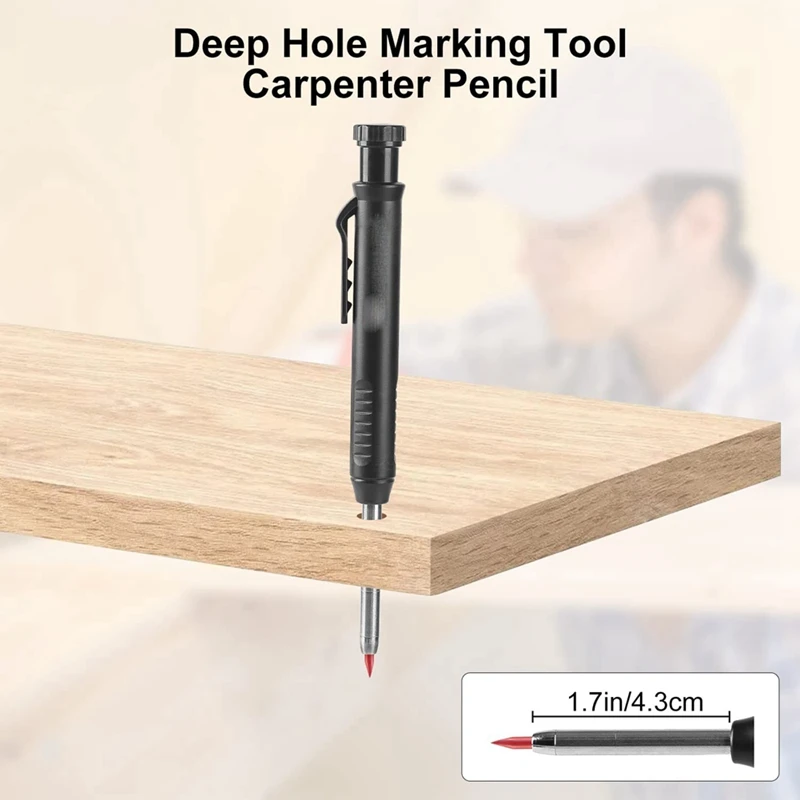 مجموعة قلم نجار صلب مع براية ومنظم لأعمال النجارة ، قلم رصاص ميكانيكي متين