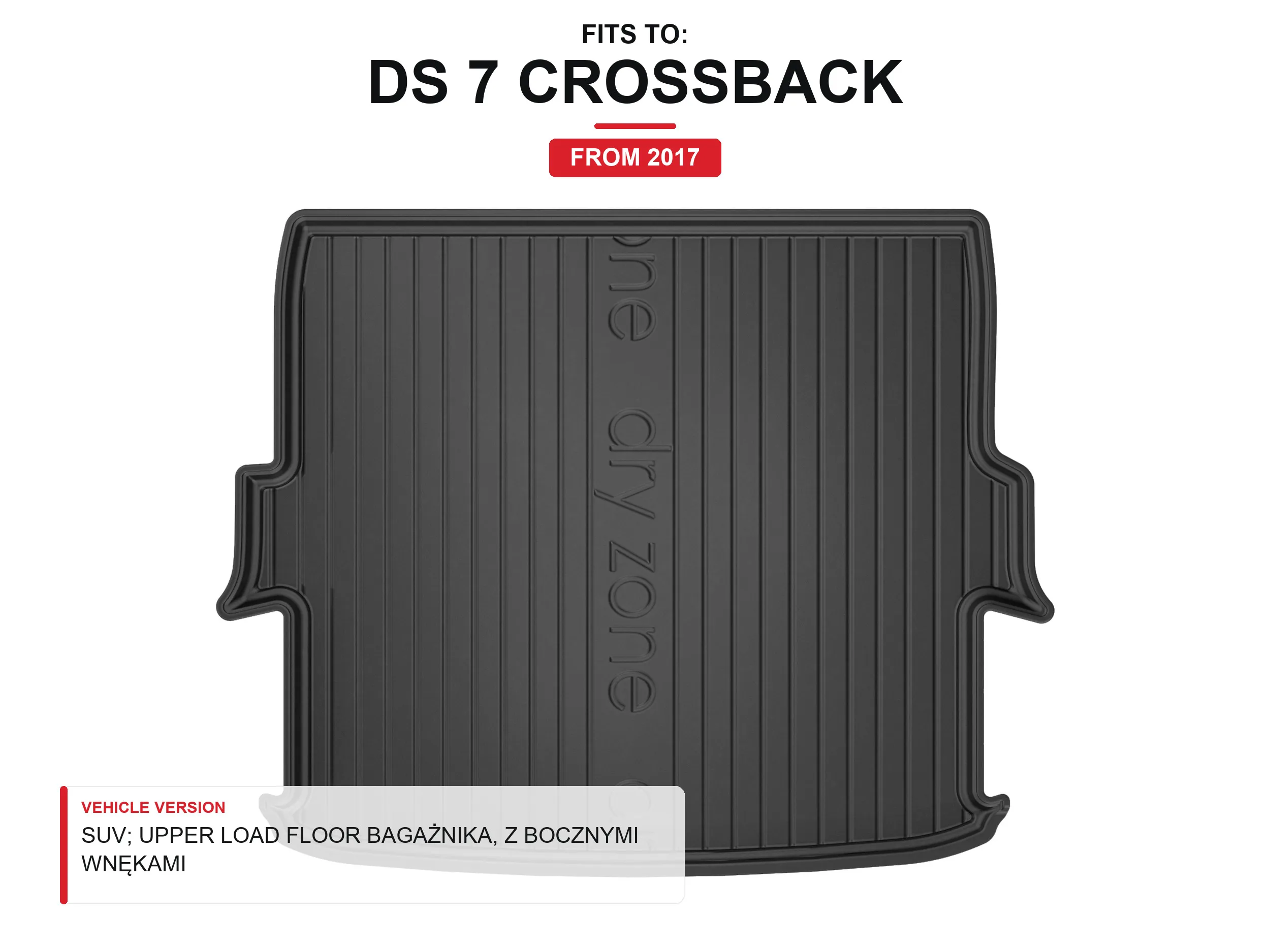 Tpe Dryzone kofferbakmat voor: Ds 7 Crossback 2017- SUV
