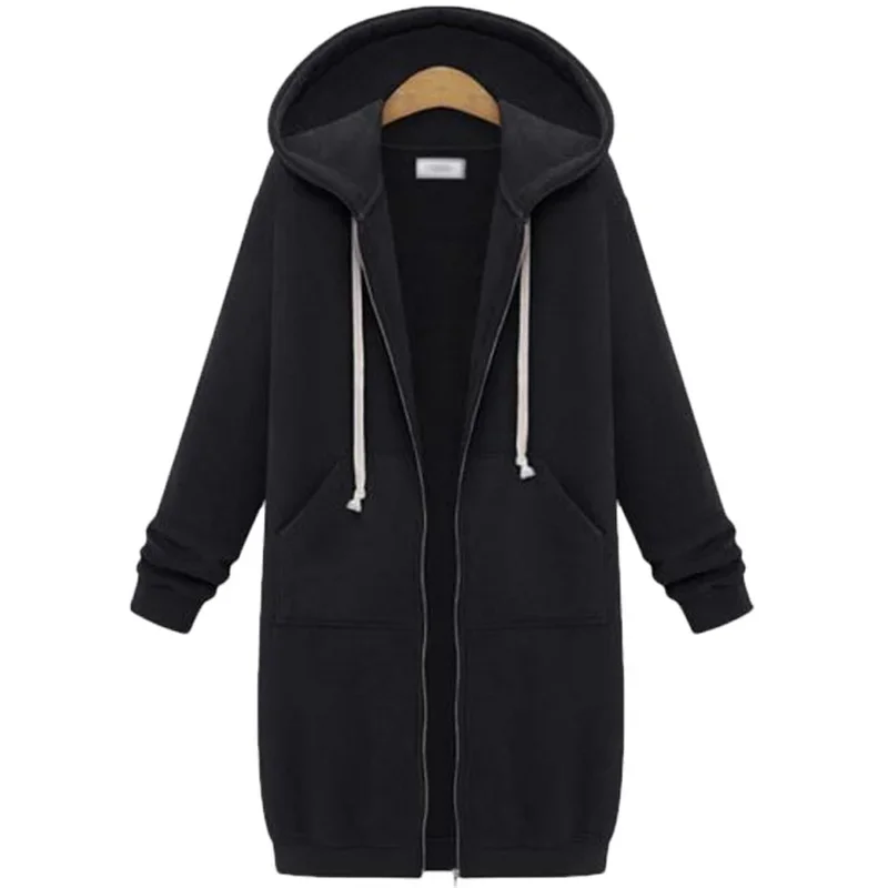 Women Casual Hooded Dress Coat Solid Drawsting Loose Sweatshirts Autumn Winter Pocket Pullover Harajuku Hoodie S-5XL 17 Colors