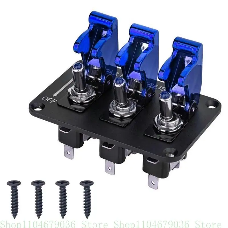 3 Gang Switch Panel LED Lighted Switch Panel Electronic Relays System Universal for Truck ATV UTV 12/24V