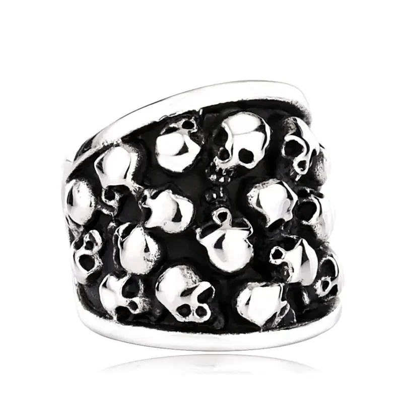 Beier new store 316L Stainless Steel men ring personality punk cluster skull ring men vintage fashion Jewelry LLBR8-247R