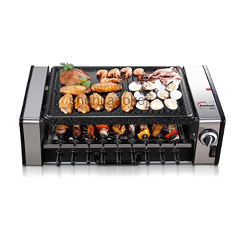 Household 220v Household No-smoke Barbecue Pits Korean Commercial Automatic Electric Barbecue Machine Non-stick Electric Grills