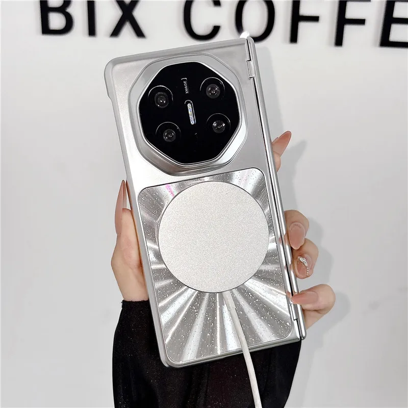 

Electroplated Phone Case For Huawei Mate X7 X6 MateX7 MateX6 5G Magnetic Folding Camera Protect Cover