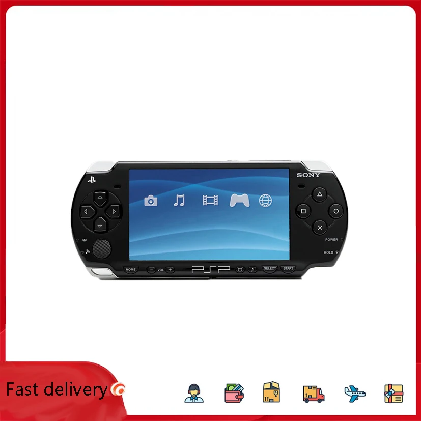 Original PSP refurbished PSP for Sony PSP 3000 game console128GB memory card black handheld game console