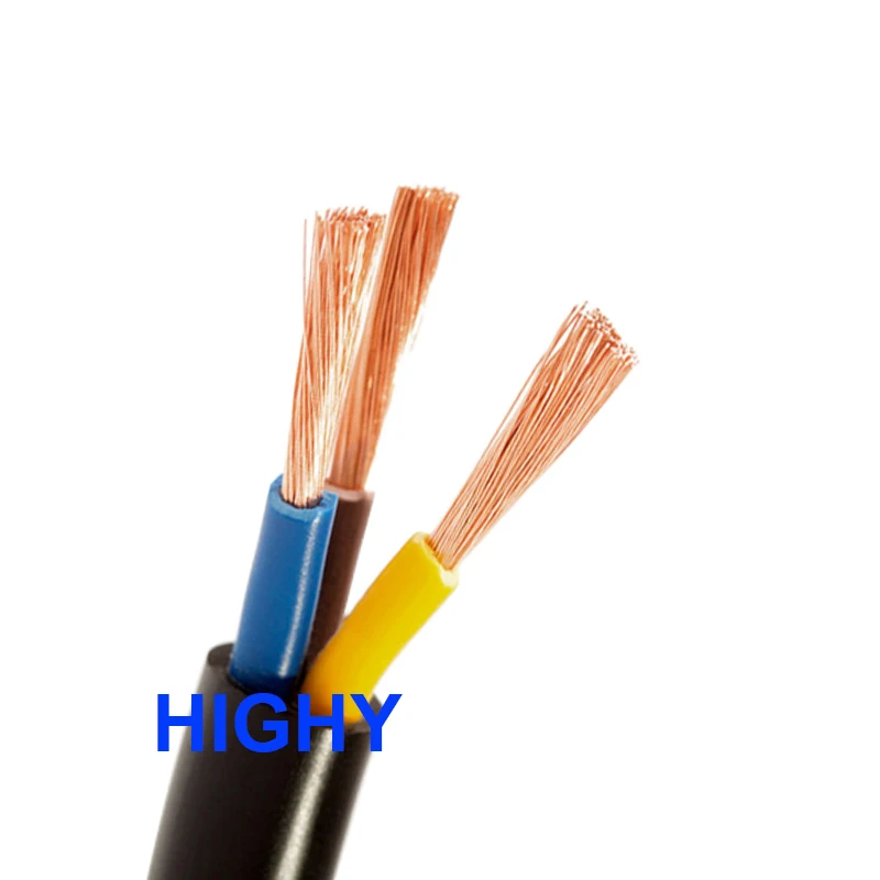 10m  17 AWG 1MM2 RVV 2/3 Cores Pins Copper Wire Conductor Electric RVV Cable Black 18 AWG 0.75MM2 20 AWG 0.5MM2 RVV White Cable