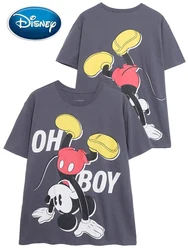 Disney T-Shirt Front Back Mickey Mouse Cartoon Print New Fashion Women O-Neck Pullover Short Sleeve Tee Tops Female Streetwear