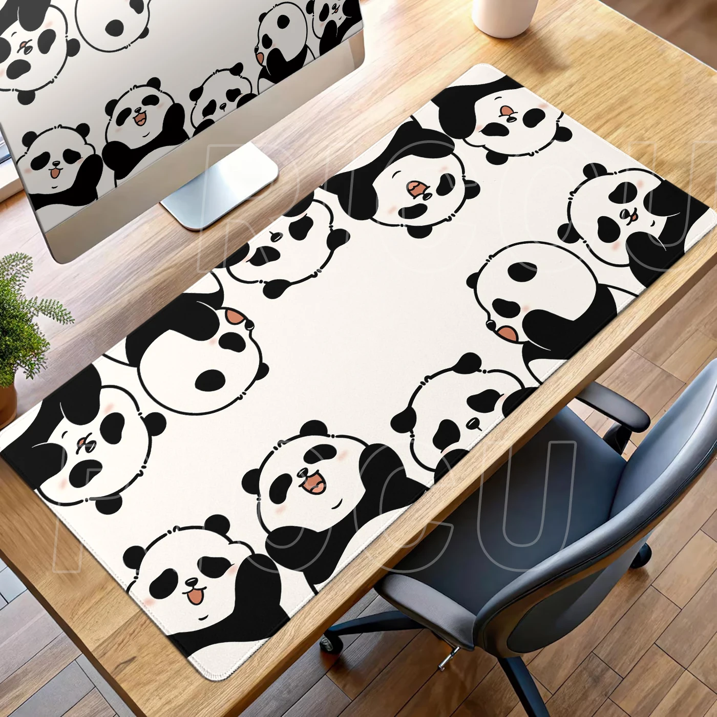 Large Mausepad Cute Panda Mousepad XXL Gamer Keyboard Mat Pc HD Desk Mats Company Mouse Pad Black White Cartoon Deskpad For Gift